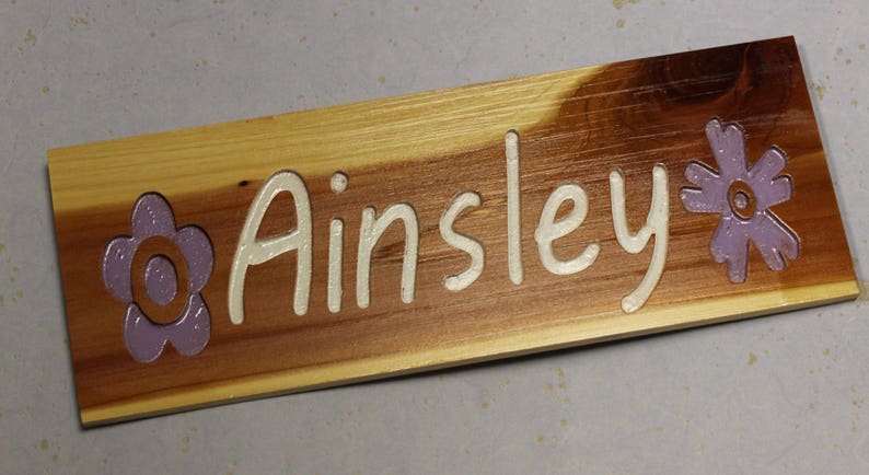 Cedar Wood Carved Names On Wood Etsy