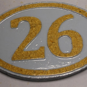 HOUSE NUMBERS Wood Carved House Oval Address Numeral Sign