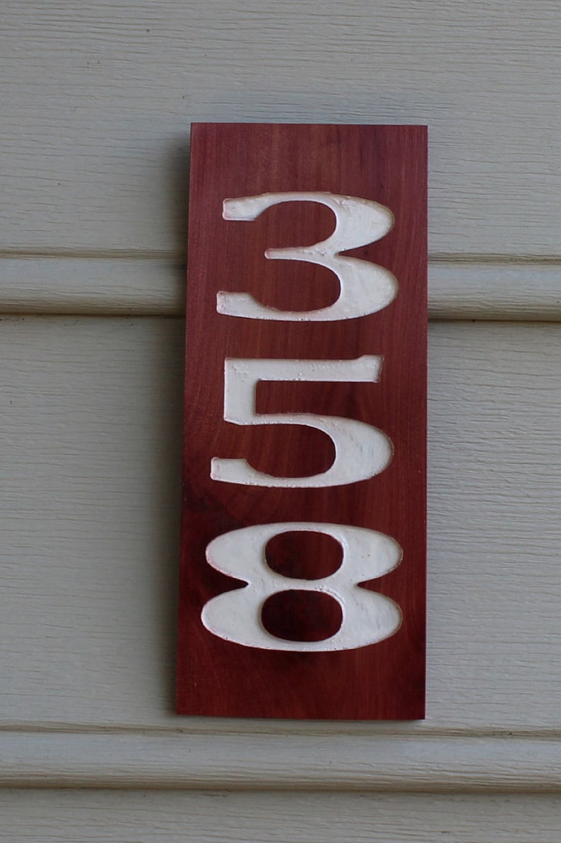 House Numbers Address Sign Wood Carved Cedar House Address Etsy