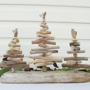 Driftwood Christmas Tree Forest, Driftwood Holiday Decor, Rustic Christmas, Coastal Christmas, Driftwood Christmas Decoration, Wood Tree image 8