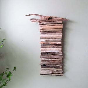 Driftwood Wall Hanging Art, Wall Art, Unique Wall Decor, Rustic Home Decor, Wood Wall Sculpture, Driftwood Art, Coastal Art, Driftwood Art image 1