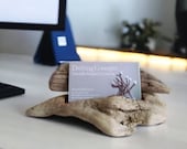 Carved Driftwood Business Card Holder, Driftwood Business Card Display, Wood Business Card Holder, Desk Organizer, Rustic Business Display