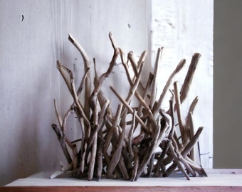 Abstract Driftwood Sculpture - Customizable Color, Organic Home Decor