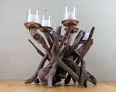 Driftwood Candleholder,Candelabra,Sculpture,Beach Decor,Coastal,Driftwood Decor,Nautical Decor,Wedding Decor,Wood.Centerpiece,Cottage,Rustic