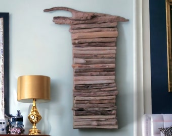 Lake Erie Driftwood Wall Hanging, Rustic Coastal Art