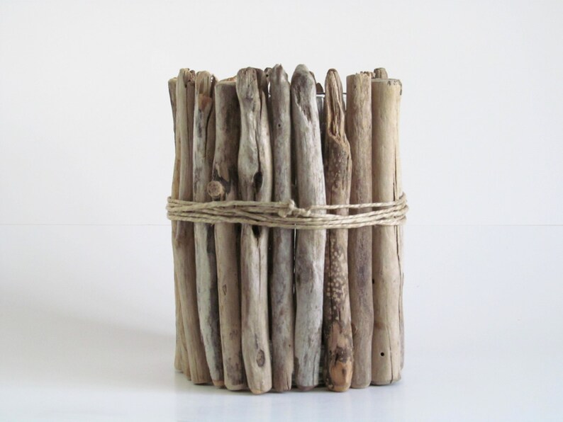 Round Driftwood Vase Driftwood Centerpiece Wedding Etsy