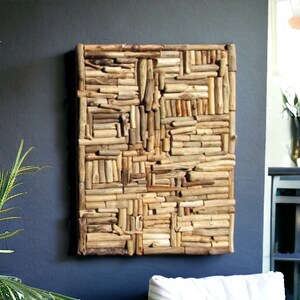 Large Driftwood Mosaic Wall Art, Coastal Home Decor image 4