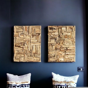 Large Driftwood Mosaic Wall Art, Coastal Home Decor image 10