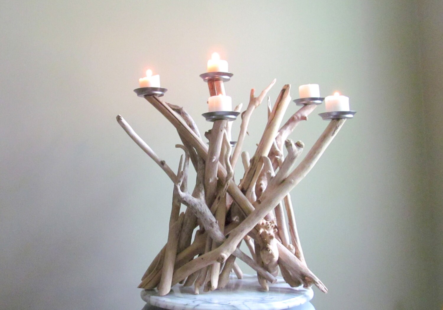 Driftwood Candelabra 6 Candle Driftwood Candle Holder Etsy