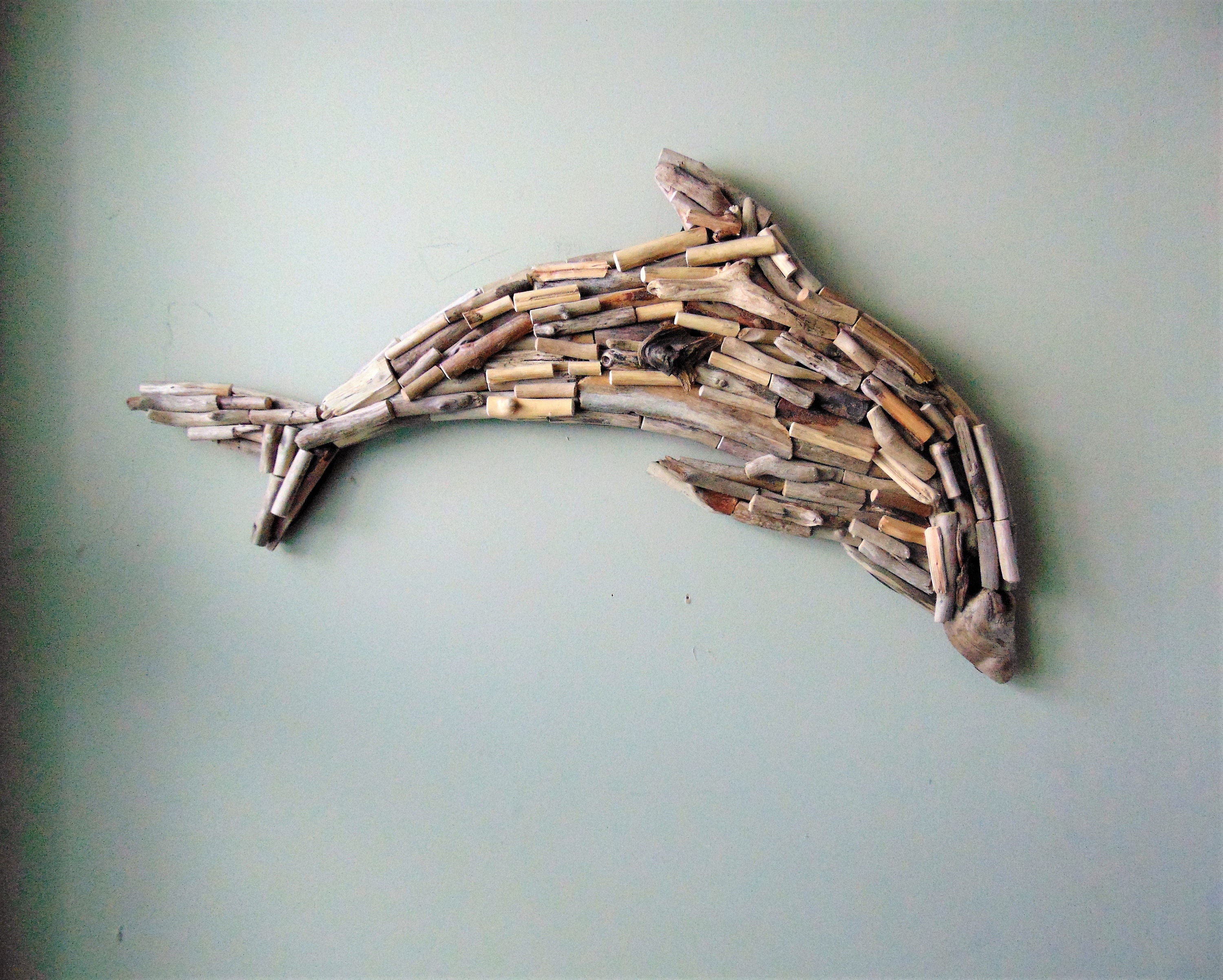 Driftwood Dolphin Wall Mosaic Sculpture Driftwood Wall Etsy Canada