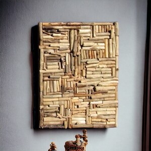 Large Driftwood Mosaic Wall Art, Coastal Home Decor image 2