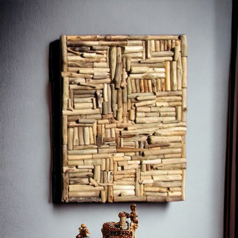 Large Driftwood Mosaic Wall Art, Coastal Home Decor image 2