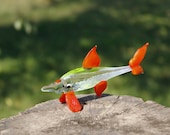 BLOWN GLASS ART Lampwork Fish sculpture Gift present Murano style Collectible animals whimsical figurine Sea Ocean Coastal art
