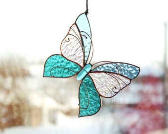 Stained Glass Art Suncatcher Butterfly window hangings Tiffany Glass Home decor