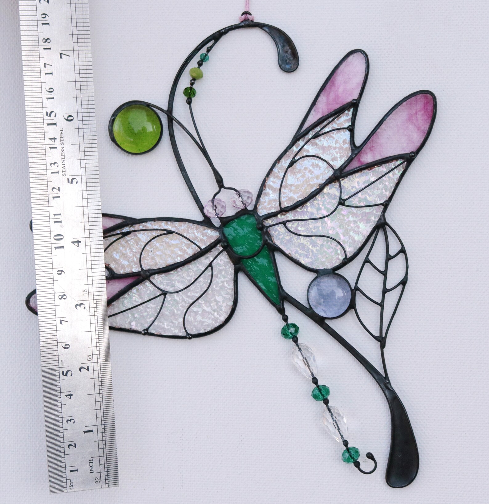 Dragonfly Stained Glass Art Window Hangings Suncatcher Home Etsy