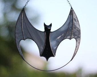 BAT Suncatcher Stained Glass Art Window hangings Home decor Gift