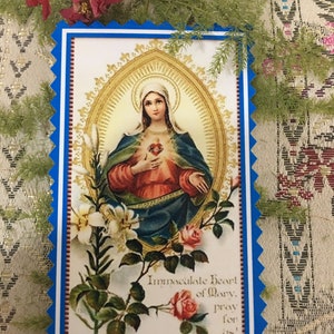 CUORE IMMACOLATO di MARIA. Carta laminata.