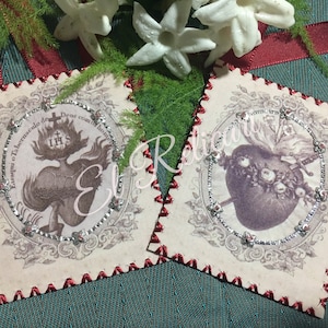 Scapular of the Sacred Hearts of Jesus and Mary.