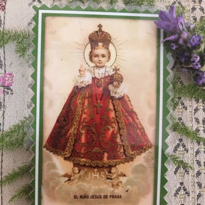 Saint Enfant Jésus de Prague. Cartes plastifiées.