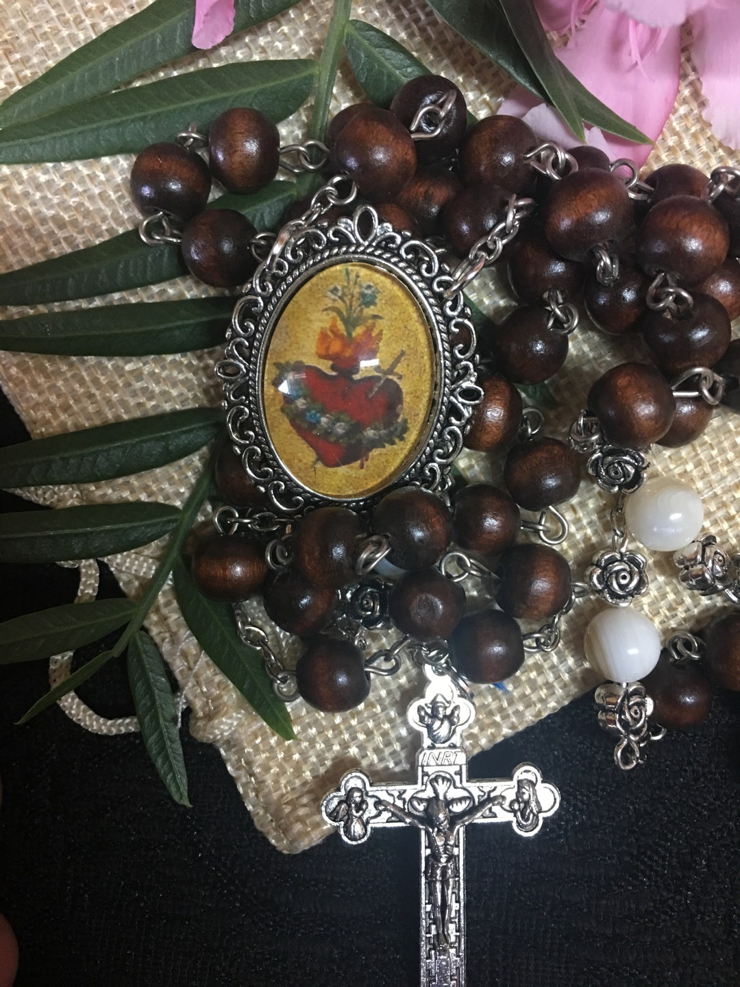 Sacred Heart Rosary of Mary. - Etsy