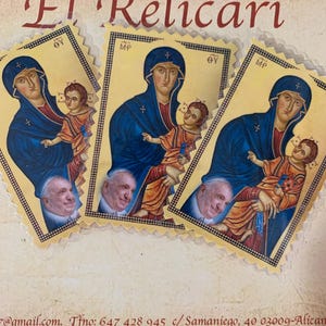 SALUS POPULI ROMANI. Protetor do povo romano. Virgem das Neves. Papa Francisco. Cartões laminados.
