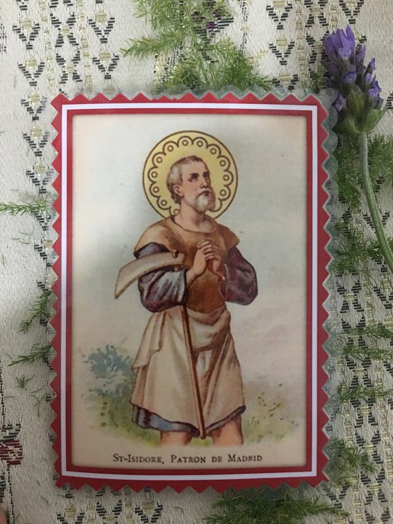 San Roque y San Isidro Labrador. Tarjetas Plastificadas. | Etsy México
