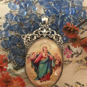 IMMACULATE HEART of MARY. Rosary, Necklace.