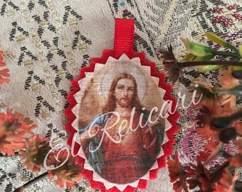 STOP! The Sacred Heart of Jesus is with me. Scapular.