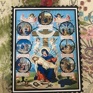Cartolina plastificata, Madonna Addolorata.