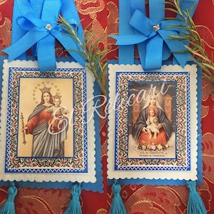 Mary Help of Christians and Our Lady of Coromoto. Door scapular.