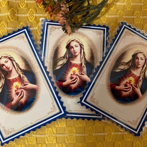SACRED HEART of MARY. Laminated Cards