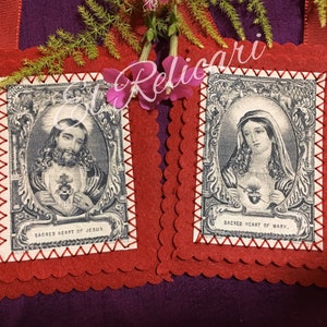 Scapular of the Sacred Hearts of Jesus and Mary.