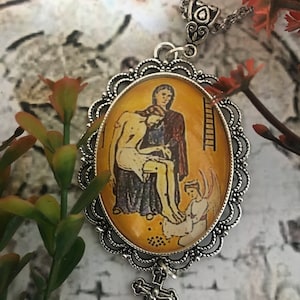 SCAPULAR van zegen en bescherming. Paars scapulier. Scapulier voor de eindtijd. Marie Julie Janhenny. Kaarten, medailles Medallon Grande.