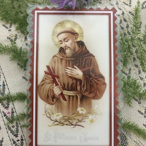 Der heilige Franz von Assisi. Laminierte Karten.