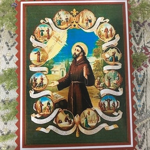 Saint Francis of Assisi. Laminated Cards.