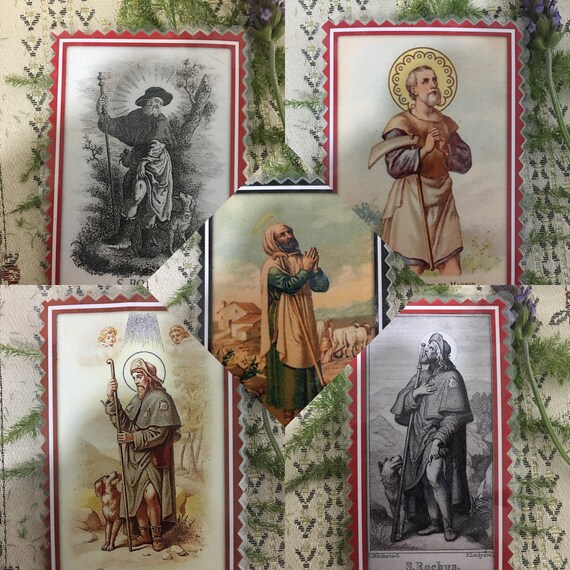 San Roque y San Isidro Labrador. Tarjetas Plastificadas. | Etsy México