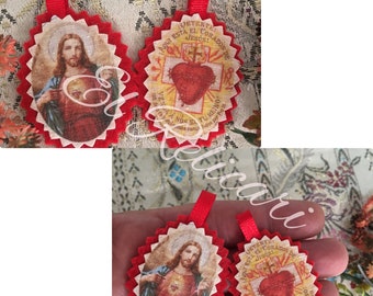 STOP!, The Sacred Heart of Jesus is with me. Scapular.