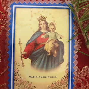 Maria Auxiliadora das Almas. Ajuda dos cristãos. Cartões laminados.