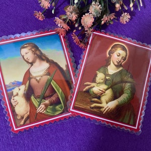 SANTA INÊS. Santa Inês. Santa Inês de Roma. Santa Inês. Cartões laminados.