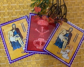 PURPLE or PURPLE SCAPULAR. Laminated Cards