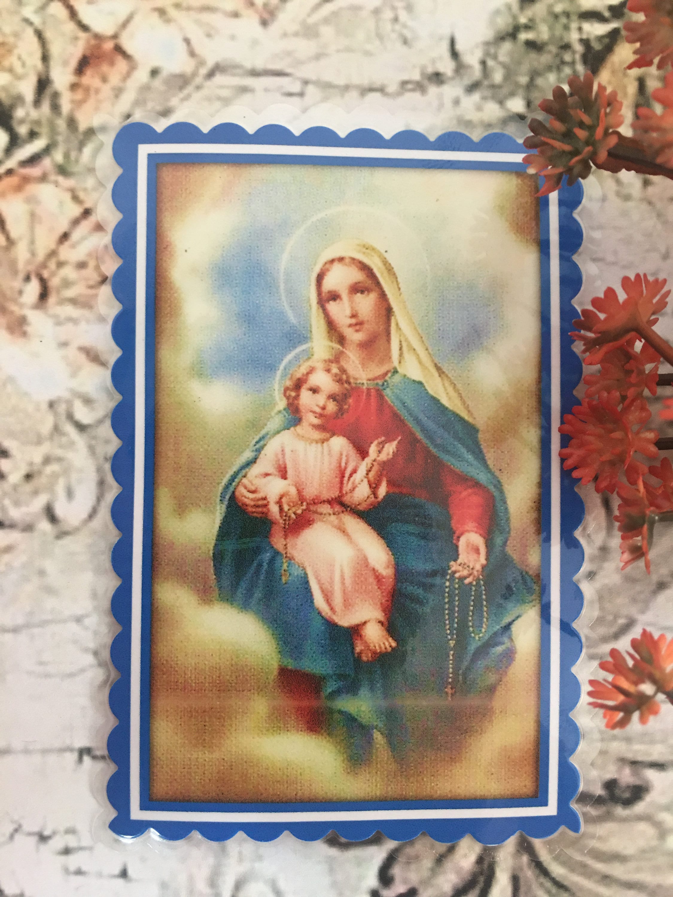 Our Lady of the Rosary. Laminated Cards. - Etsy