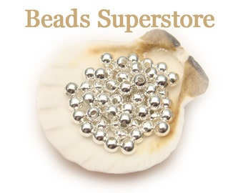 100pcs, 4mm Silver Plated Brass Smooth Round Beads, Nickel Free and Lead Free