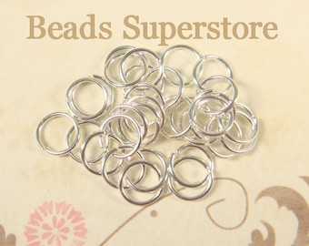 100pcs, 6mm Silver Plated Open Jump Rings, Nickel Free and Lead Free