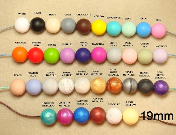 10 silicone beads PEACH 19mm round BPA free baby teething sensory jewellery 20mm