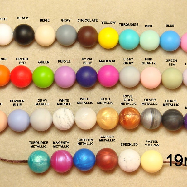 CLOSEOUT SALE 10pcs, 19mm Silicone Round Beads