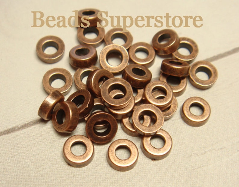 Lead Free and Cadmium Free Nickel Free 25 pcs 6 mm x 2 mm Antique Copper Spacer Bead
