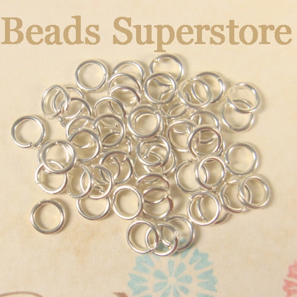 120pcs, 4mm Silver Open Jump Rings, Nickel Free and Lead Free