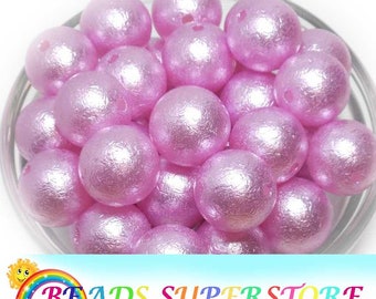 20mm Lilac Wrinkle Pearl Chunky Bubblegum Round Beads, Gumball Beads, Acrylic Chunky Beads