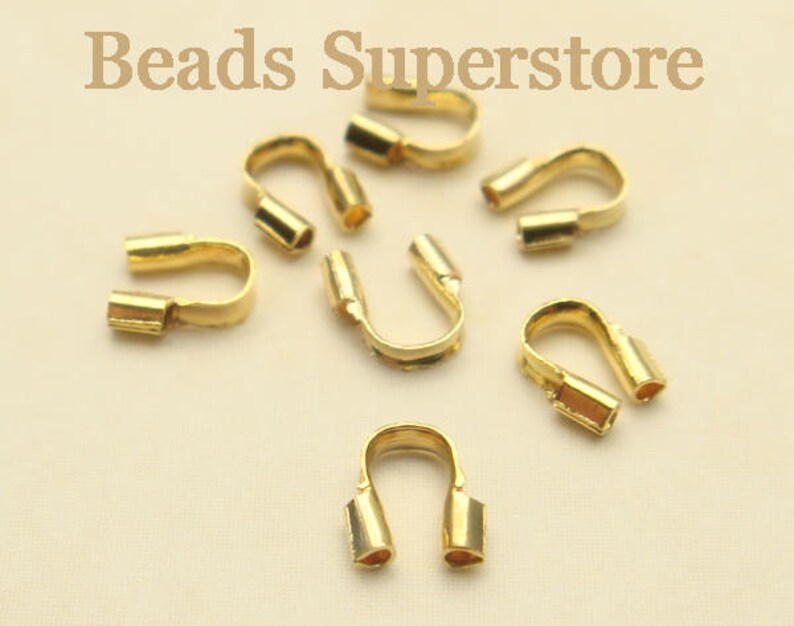 50 pcs 5 mm x 4 mm Gold-Plated Brass Wire Guardian WGG Nickel Free and Lead Free