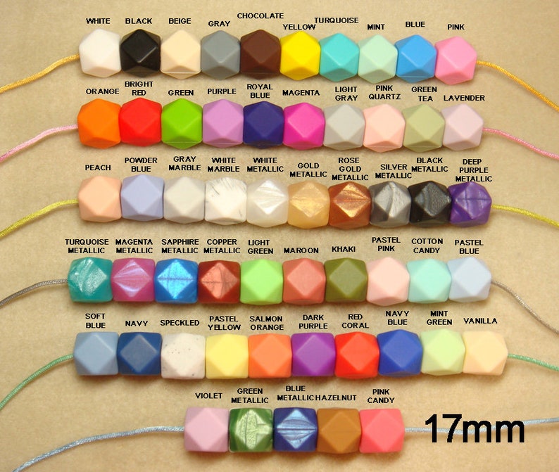 CLOSEOUT SALE 10pcs, 17mm Silicone Geometric Hexagon Beads image 1